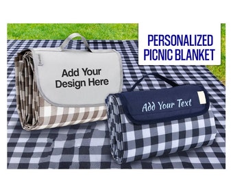 Personalized Picnic Blanket | large blanket Custom Picnic Gift for family, custom outdoor blanket