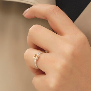 Salmon Square Gemstone Ring, 925 Sterling Silver Women Ring, Handmade Women&#39;s Ring, Engagement Ring, Mother&#39;s Day Gift