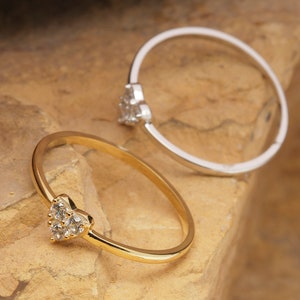 14K Solid Gold Tiny Heart Ring, Gold Minimalist Heart Ring, Dainty Everyday Ring, Handcrafted Fine Jewelry, Mothers Day Gift