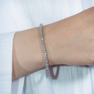 Round Cut Diamond Tennis Bracelet, Diamond Tennis Bracelet for Women, Wedding Bracelets, Diamond Bridal Bracelet, Mothers Day Gift