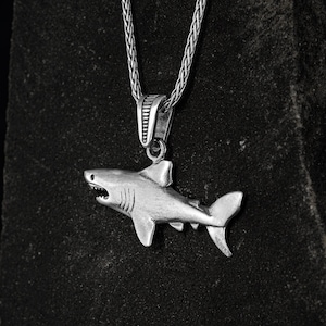 Silver Shark Pendant, Sea Creatures Lovers Pendant, Handmade Shark Necklace, Animal Jewelry, Megalodon Necklace, Sea Animal Pendant