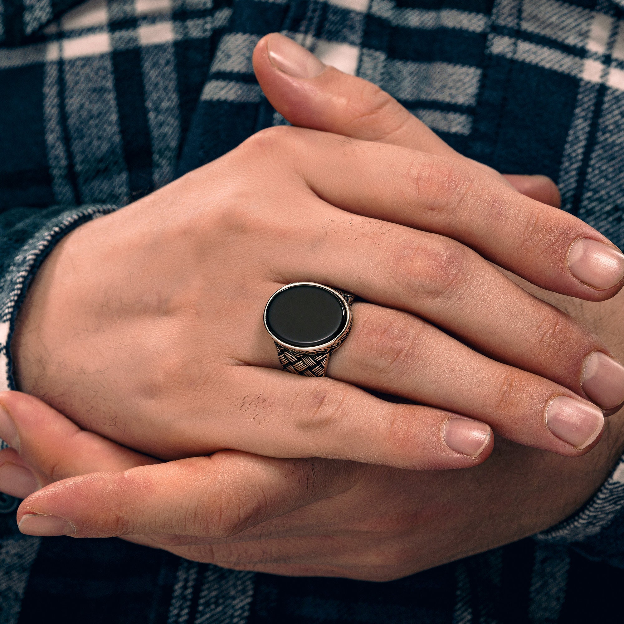 Turquoise Men's Silver Ring 925 Sterling Silver Ring for Etsy