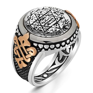 Seal of Soloman Silver Ring, Men's Ring of Solomon, Star of David, King ...