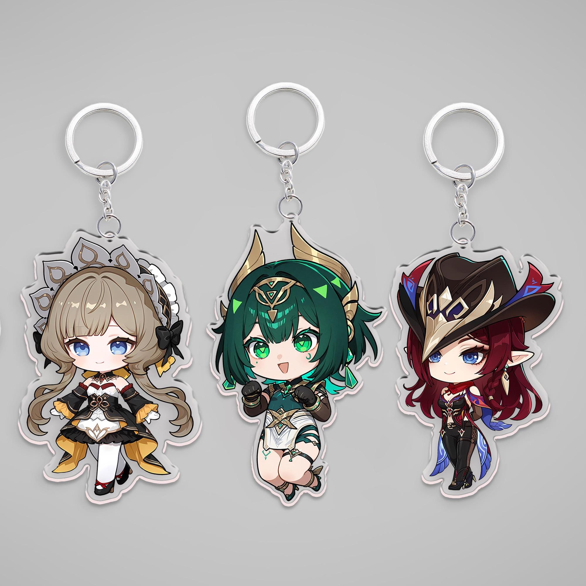 Genshin Impact Acrylic Keychain - Sandrone, Nefer, Chasca - Etsy