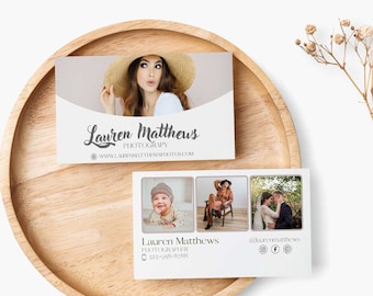 Photographer Minimalist Business Card-Photo Business Card- Photo Collage Business Card-Design and Print Your Own-Chic and Elegant