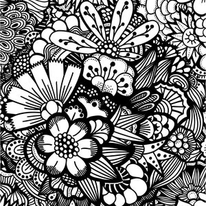 Giant Coloring Poster | Floral Zentangle  coloring | creative coloring page | Team Activity| poster printable 36 x 48 in