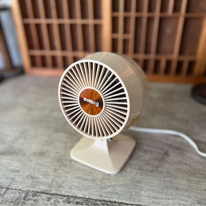 Vintage Galaxy Desk Fan 7&quot; Beige Electric Retro Style With Two Speed Settings
