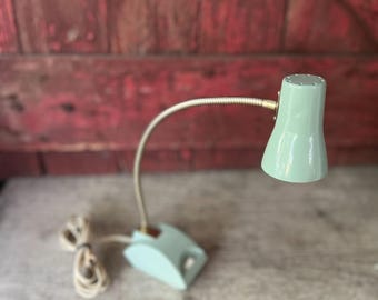 Vintage Mint Green Gooseneck Desk Lamp By Imarflex Made In Japan Working Condition