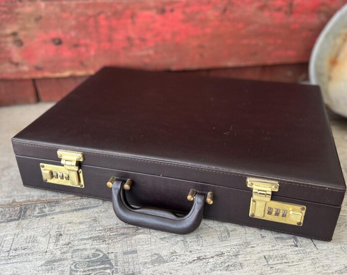 Vintage Skymaster Leather Briefcase With Combination Locks - Etsy