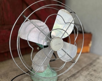 Vintage Turquoise Eskimo Desk Fan, 1960s Aqua Metal Cage Fan - Etsy