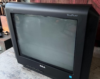 RCA TruFlat 14" CRT TV Model 14F514T Retro Black Tested & Working