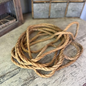 Vintage Natural Fiber Rope With Metal-End Finishes | Rustic Look For Decor Or Practical Use