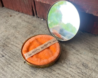 Vintage Fifth Avenue Compact Mirror Gold-Tone Finish 3.5" Diameter