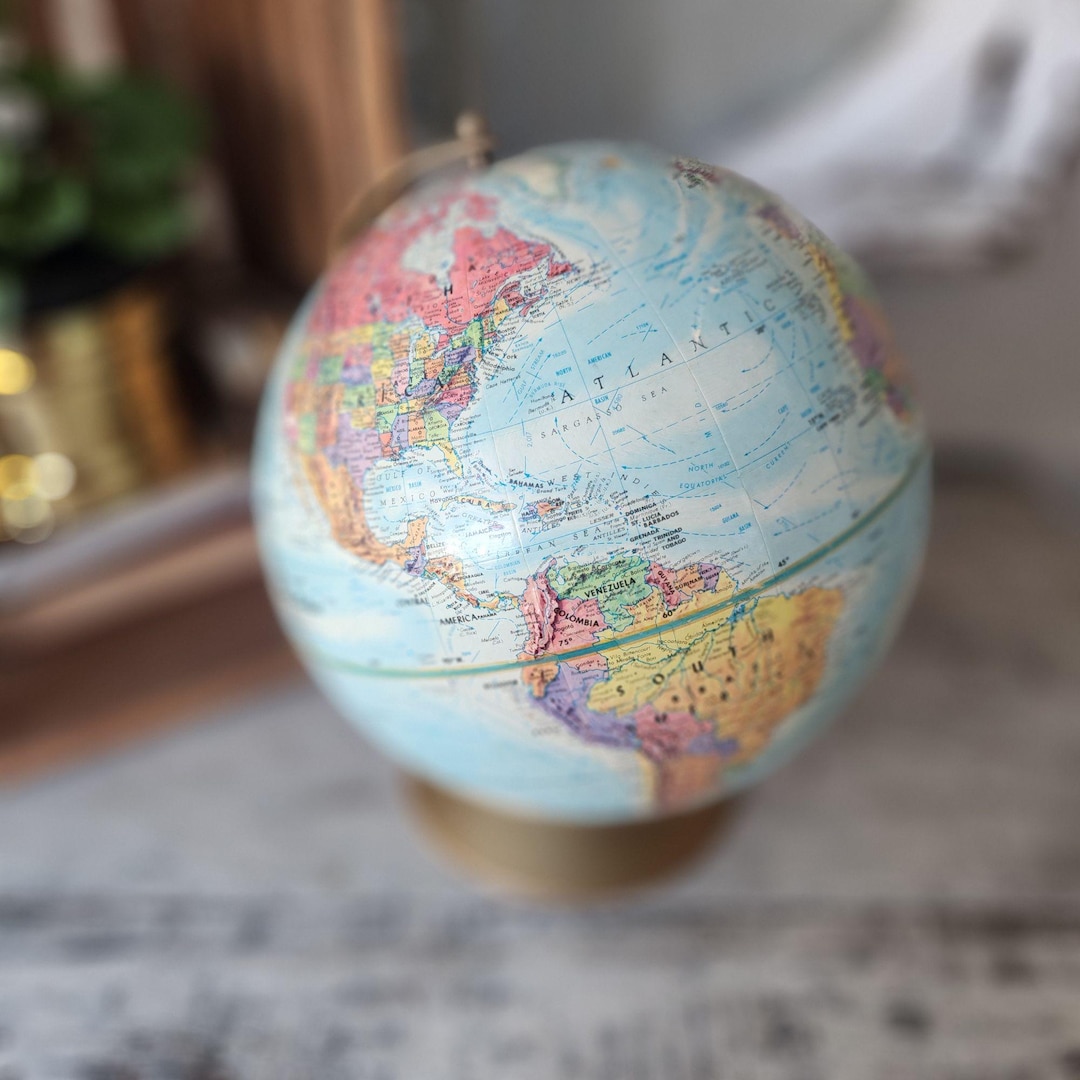 Vintage Replogle World Nation Series Globe With Metal Stand - Etsy