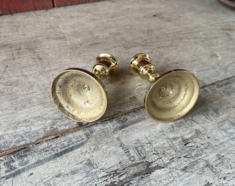 Pair Of Vintage Brass Candlesticks With Classic Turned Design 4" Tall Elegant Home Decor