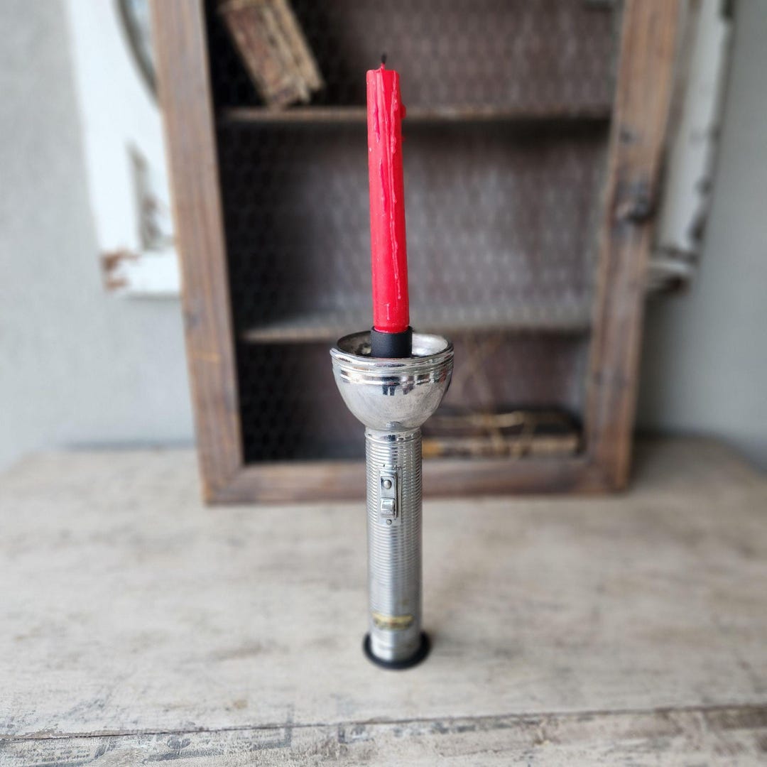 Handmade Upcycled Flashlight Candleholder - Candle Not Included - Etsy