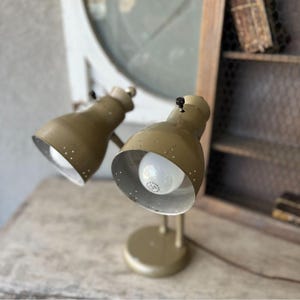 Vintage Dual Head Gooseneck Industrial Desk Lamp