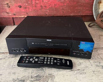 RCA Hi-Fi Stereo 4-Head VCR With Remote Control Tested Vintage Black