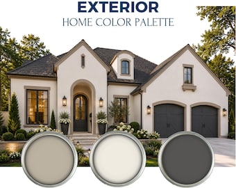 Benjamin Moore Exterior Paint Palette: Warm Neutral Exterior Home Colors (Digital Download)
