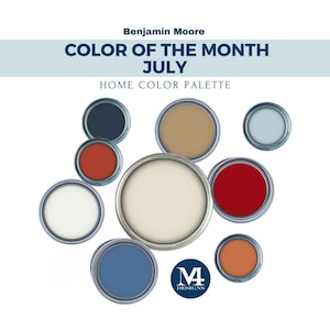 Whole House Color Palette | Red & Blue Interior Paint Colors | Benjamin Moore Coastal Paint Palette | Pre-Designed Home Color Scheme