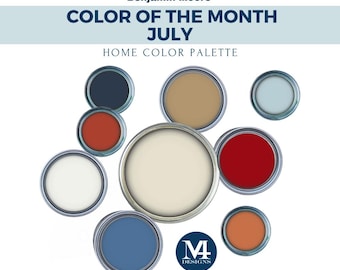 Red & Blue Coastal Paint Palette: Whole House Color Scheme (Digital Download)