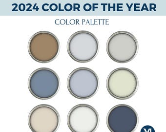 Sherwin Williams 2024-kleurenpalet: blauwe interieurverf (digitaal)