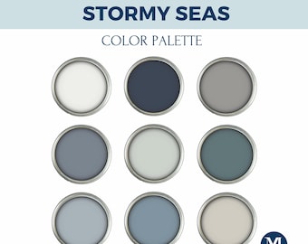 Stormy Seas Paint Palette: Sherwin Williams Coastal Colors (Digital Download)