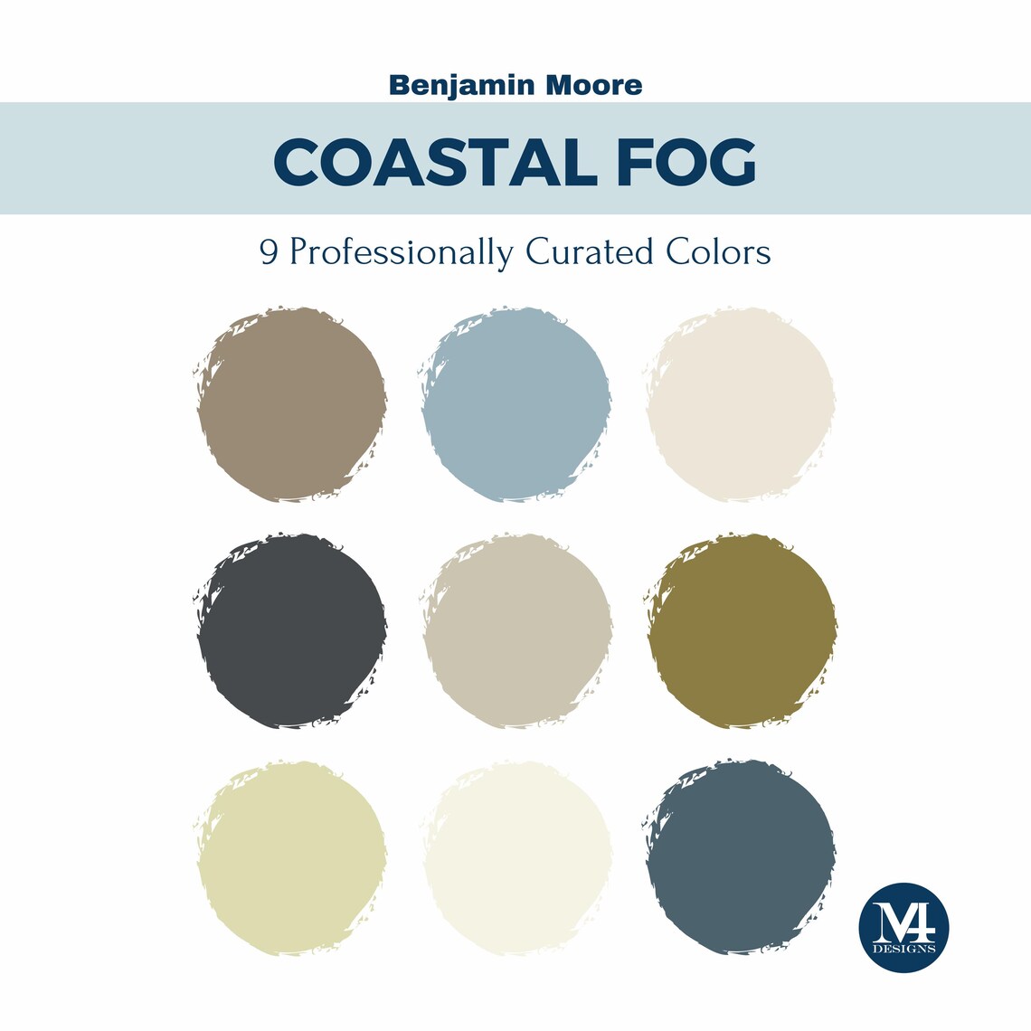 Benjamin Moore Whole Home Color Palette: Coastal Fog Home Interior ...