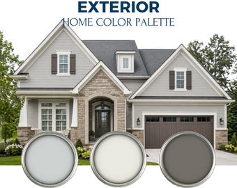 Sherwin Williams Exterior Paint Palette: Blue Gray Exterior Home Colors (Digital Download)