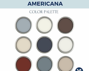 Americana Style Benjamin Moore Color Palette: Whole Home Interior Paint Colors (Digital Download)