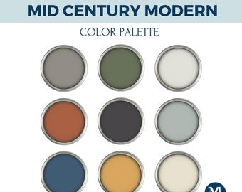 Mid-Century Modern Paint Palette: 9 Sherwin Williams Colors (Digital Download)