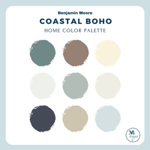 Coastal Boho Benjamin Moore Paint Palette: Home Interior Colors (Digital Download)
