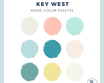 Key West Color Palette for Home Interior Paint Palette for Benjamin Moore Paint Colors for Home Design Color Palette Coastal