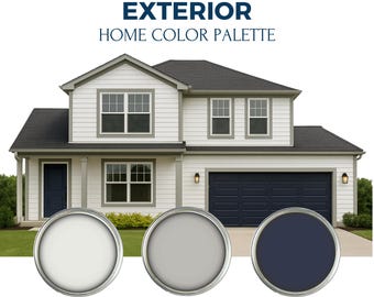 Paleta de pintura exterior de Sherwin Williams: Gris y azul marino (descarga digital)