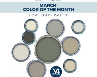 Green Paint Color Palette for Home Interior (Digital Download) Sherwin Williams