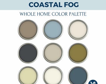 Whole Home Color Palette Benjamin Moore Coastal Fog (Digital Download)