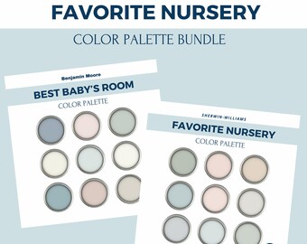 Nursery Paint Color Palette Bundle: Benjamin Moore, Sherwin Williams (Digital Download)