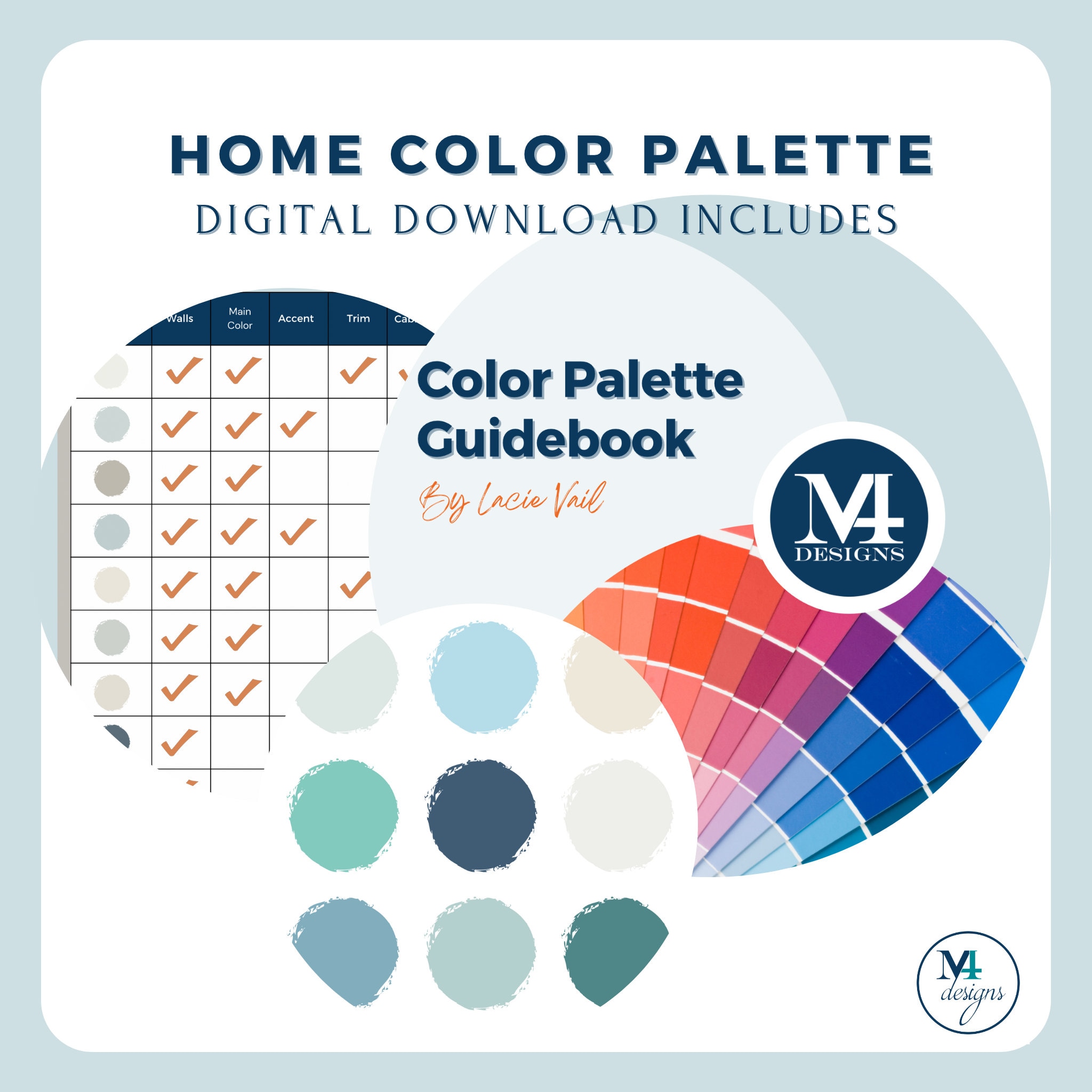 Mid Century Modern Color Palette for Home Interior Paint Palette for