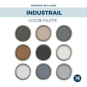 Industrial Home Interior Paint Palette: 9 Sherwin Williams Colors (Digital Download