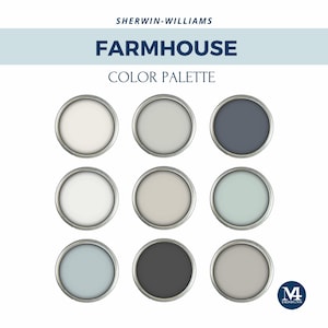 Farmhouse Interior Paint Palette: 9 Sherwin Williams Colors (Digital Download