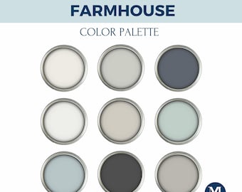 Farmhouse Interior Paint Palette: 9 Sherwin Williams Colors (Digital Download