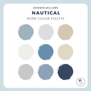 Nautical Home Interior Paint Palette: Sherwin Williams Colors (Digital Download)