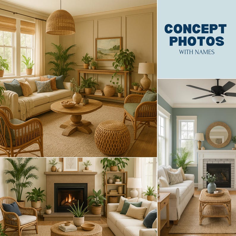 Coastal Boho Benjamin Moore Paint Palette: Earthy Home Interior Colors ...