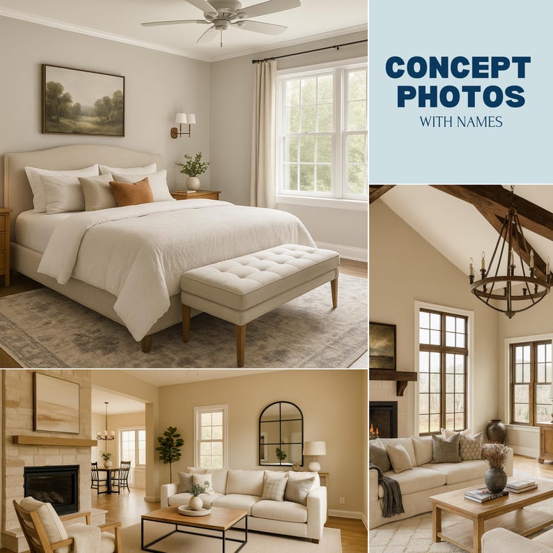 Warm Neutral Paint Colors: Sherwin Williams Home Paint Palette - Etsy