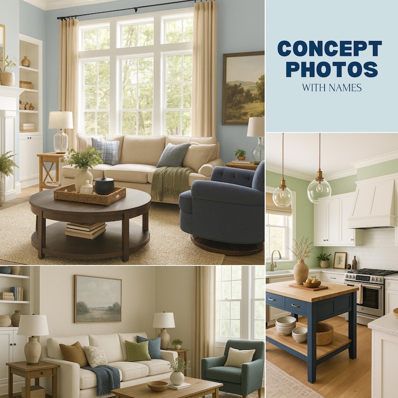 Sherwin Williams 2024 Color Palette: Blue Home Interior Paint (digital ...