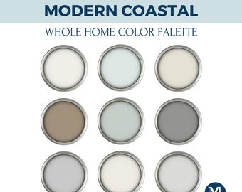 Coastal Home Color Palette: Whole House Paint Colors Sea Spray Sherwin Williams (Digital Downloads)
