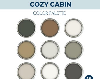 Cozy Cabin Paint Palette: 9 Sherwin Williams Colors (Digital Download
