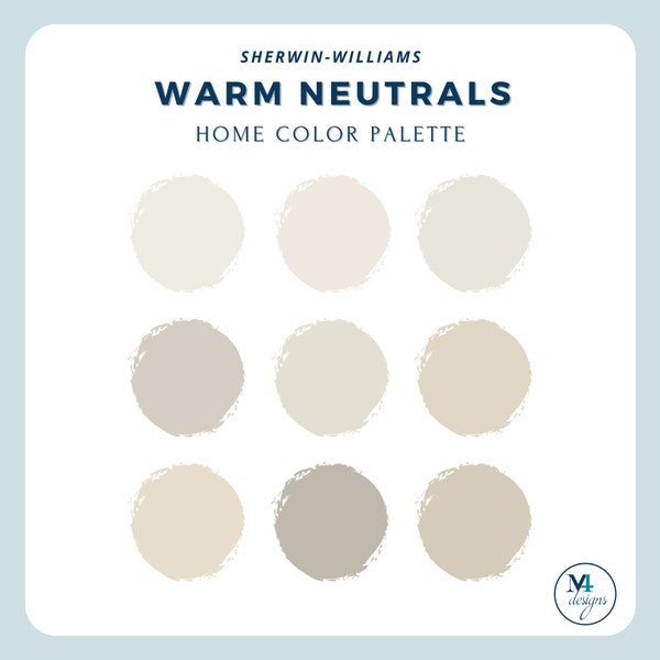 Warme Neutrale Farbpalette für Home Interior Paint Palette für Sherwin Williams Neutrale Lackfarben für Home Design Farbpalette