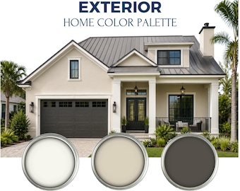 Benjamin Moore Exterior Paint Palette: Neutral Exterior Home Colors (Digital Download)