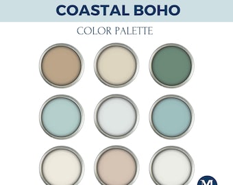 Coastal Boho Color Palette for Home Interior Paint Palette for Sherwin Williams Paint Colors for Home Design Color Palette